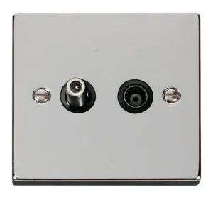 1 Gang Satellite & Coaxial Socket Outlet - Black