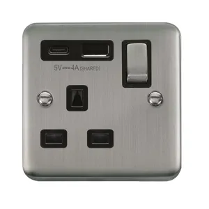 DECO+ 'INGOT' 13A 1  GANG  SWITCHED SAFETY SHUTTER