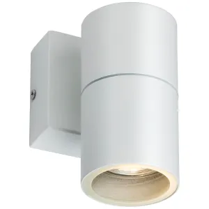 230V IP54 GU10 Fixed Single Wall Light - White