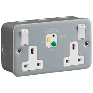 13A 2G DP RCD Switched Socket - 30mA (Type A) - Po