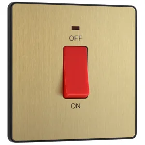 EVOLVE BRUSHED BRASS (BLACK) 45A SQUARE SWITCH, DO