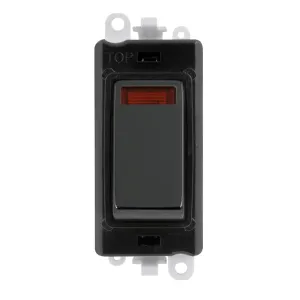 20AX Double Pole Switch With Neon Module - Black -