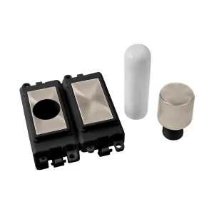 2 Module Dimmer Mounting Kit - Black - Brushed Sta