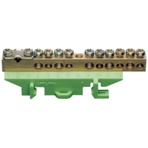 Brass terminal, 1x25- 5x10- 5x16-,Earth