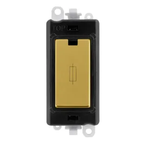 13A Fused Module - Black - Polished Brass