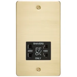 115/230V Dual Voltage Shaver Socket - Brushed Bras