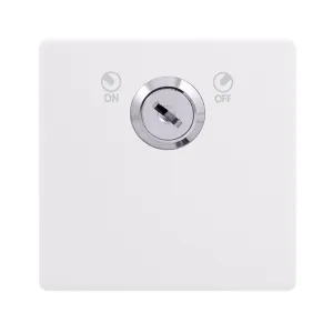 20A DOUBLE POLE KEY LOCKABLE SWITCH - POLAR WHITE