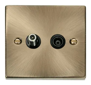 1 Gang Satellite & Coaxial Socket Outlet - Black