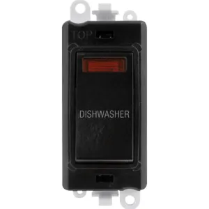 20AX Double Pole Switch With Neon Module - Black -