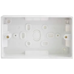 WHITE MOULDED SQUARE EDGE 2 GANG SURFACE PATRESS 3
