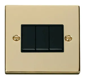3 Gang 2 Way 10AX Switch - Black