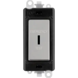 20AX Double Pole Keyswitch 'Emergency Test' - Blac
