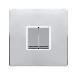 10AX INGOT 2 GANG 2 WAY SWITCH - POLISHED CHROME C