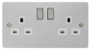 Ingot 2-Gang 13A DP Switched Socket  - White