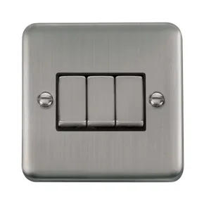 10AX Ingot 3 Gang 2 Way Plate Switch