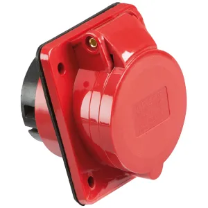 415V IP44 16A Angled Panel Mount Socket 3P+N+E