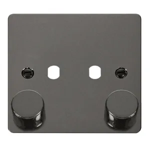 FPBN 2 GANG DOUBLE DIMMER PLATE & KNOBS