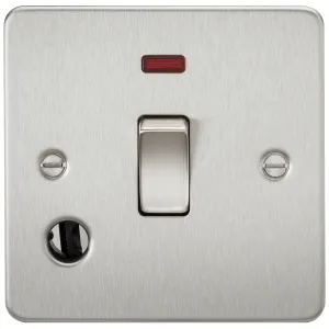 20A 1G DP Switch with Neon & Flex Outlet - Brushed
