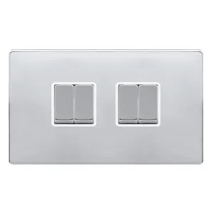 10AX INGOT 4 GANG 2 WAY SWITCH - POLISHED CHROME C
