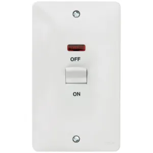 50A DP Switch 2G Vertical With LED