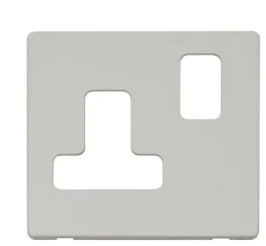15A Round Pin Switched Socket Cover Plate - White