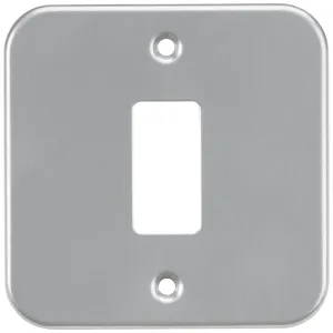 Metalclad 1G grid faceplate - Powder-coated Silver