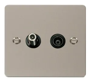1 Gang Satellite & Isolated Coaxial Socket  - Blac