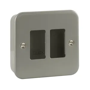2 Gang GridPro Frontplate & Back Box (No Knockouts