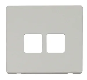 Twin Telephone Socket Cover Plate - White