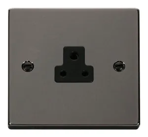 2A Round Pin Socket Outlet - Black