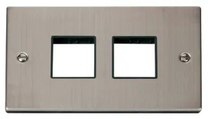 2 Gang Plate (2 x 2) Aperture - Black