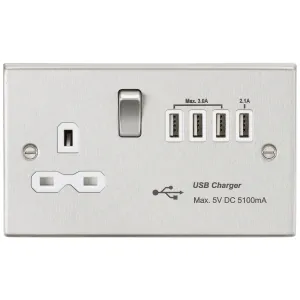 13A Switched Socket with Quad USB-A (5V DC 5.1A sh