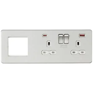 13A 2G DP Socket +2G Modular + Dual USB A+C 12V DC