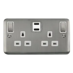 DECO+ 'INGOT' 13A 2 GANG SWITCHED SAFETY SHUTTER S