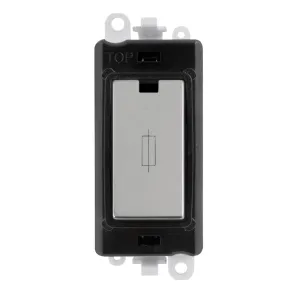 13A Fused Module - Black - Polished Chrome