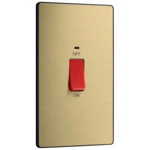 EVOLVE BRUSHED BRASS (BLACK) 45A RECTANGULAR SWITC