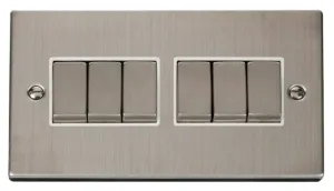 6 Gang 2 Way 'Ingot' 10AX Switch - White