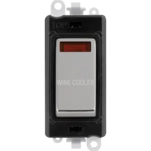 20AX Double Pole Switch With Neon Module - Black -