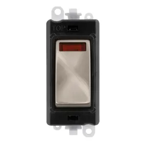 20AX Double Pole Switch With Neon Module - Black -