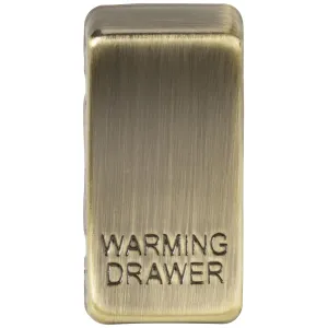 Switch cover "marked WARMING DRAWER" - antique bra