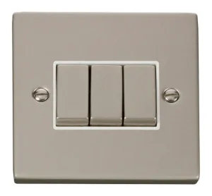 3 Gang 2 Way 'Ingot' 10AX Switch - White