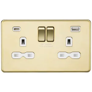 13A 2G SP Switched Socket with Dual USB A+C (5V DC