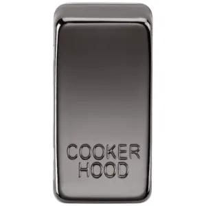 Switch cover "marked COOKER HOOD" - black nickel
