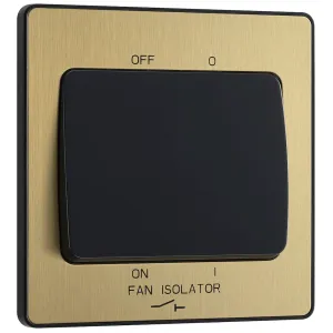 EVOLVE BRUSHED BRASS (BLACK) FAN ISOLATOR SWITCH,