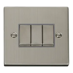 10AX Ingot 3 Gang 2 Way Plate Switch