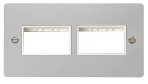 2 Gang Plate (3+3) Switch Aperture  - White