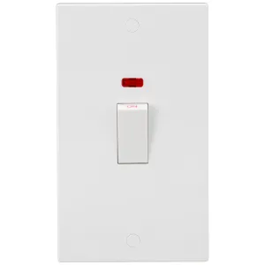 45A DP Switch with Neon (2G Size) - White Rocker
