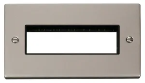 2 Gang Plate 6 In-Line Aperture - Black