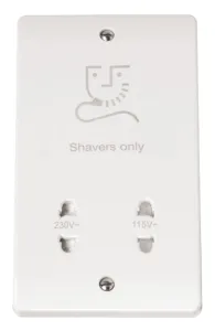 Dual Voltage Shaver Socket Outlet - 115/230V