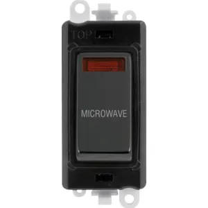 20AX Double Pole Switch With Neon Module - Black -